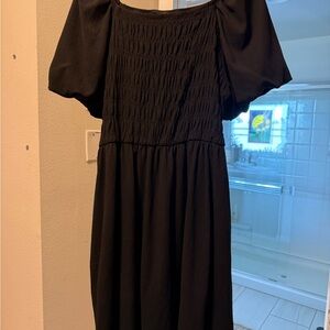 Lularoe Alina Elegant Black Off-Shoulder Dress